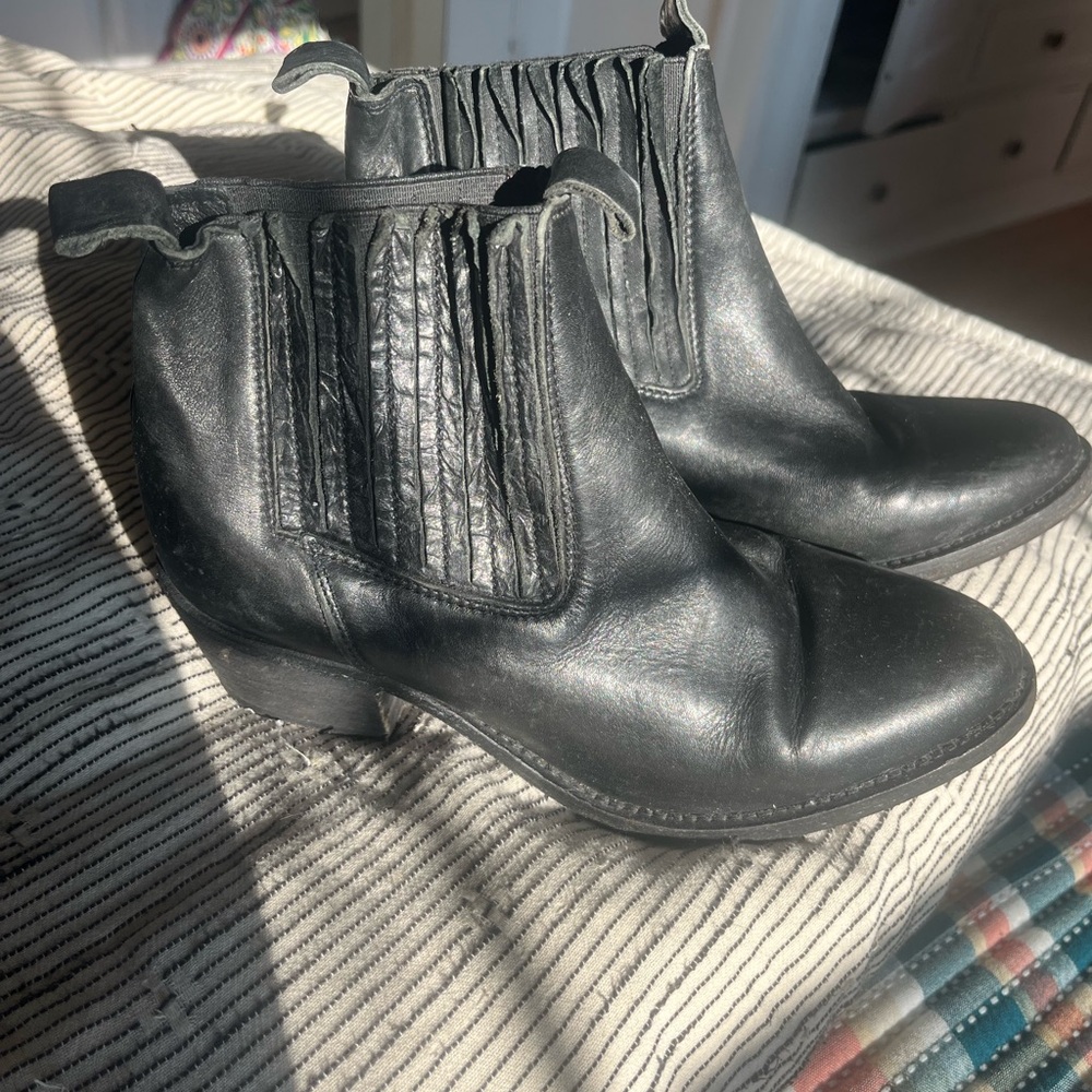 Black Leather Ankle Boots